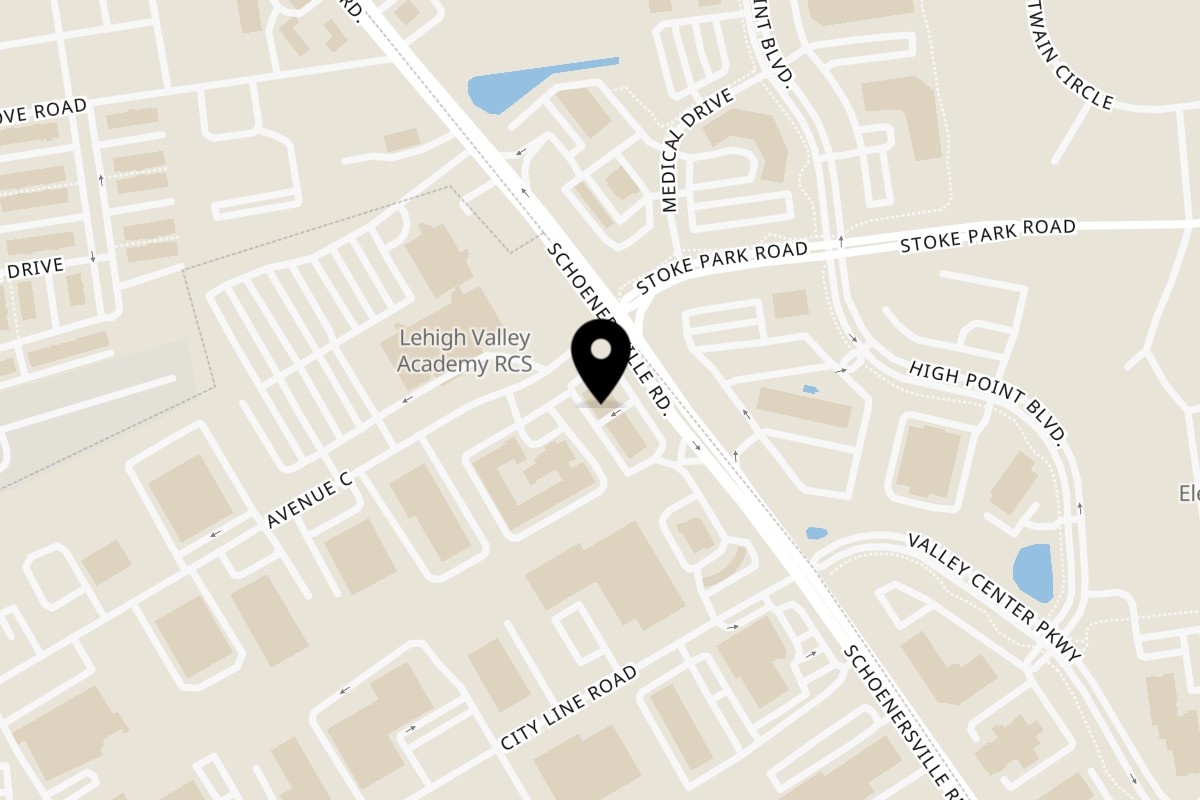 Map showing the location of Haazs on 3217 Schoenersville Rd in Bethlehem